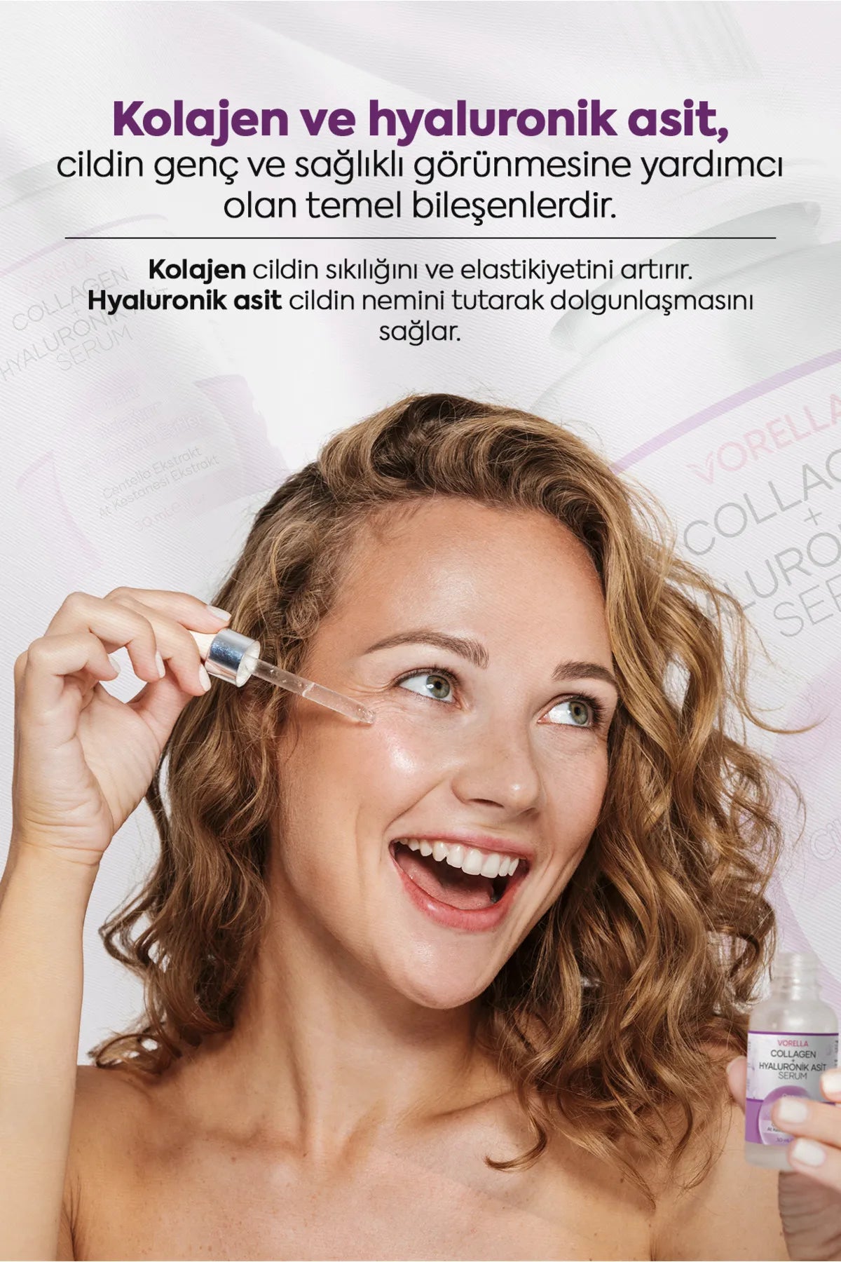 Vorevia Collagen + Hyaluronic + Centella & At Kestanesi Cilt Bakım Serumu