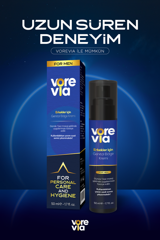 Vorevia Erkeklere Özel Büyütücü,Geciktirici ve Sertleştirici Krem - 50ML